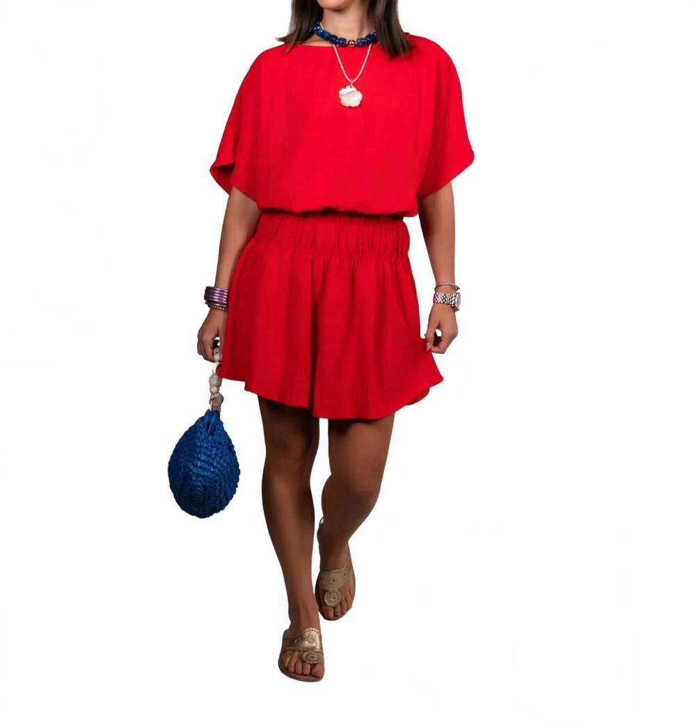NEW LE LIS poppy mini dress in red